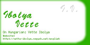 ibolya vette business card